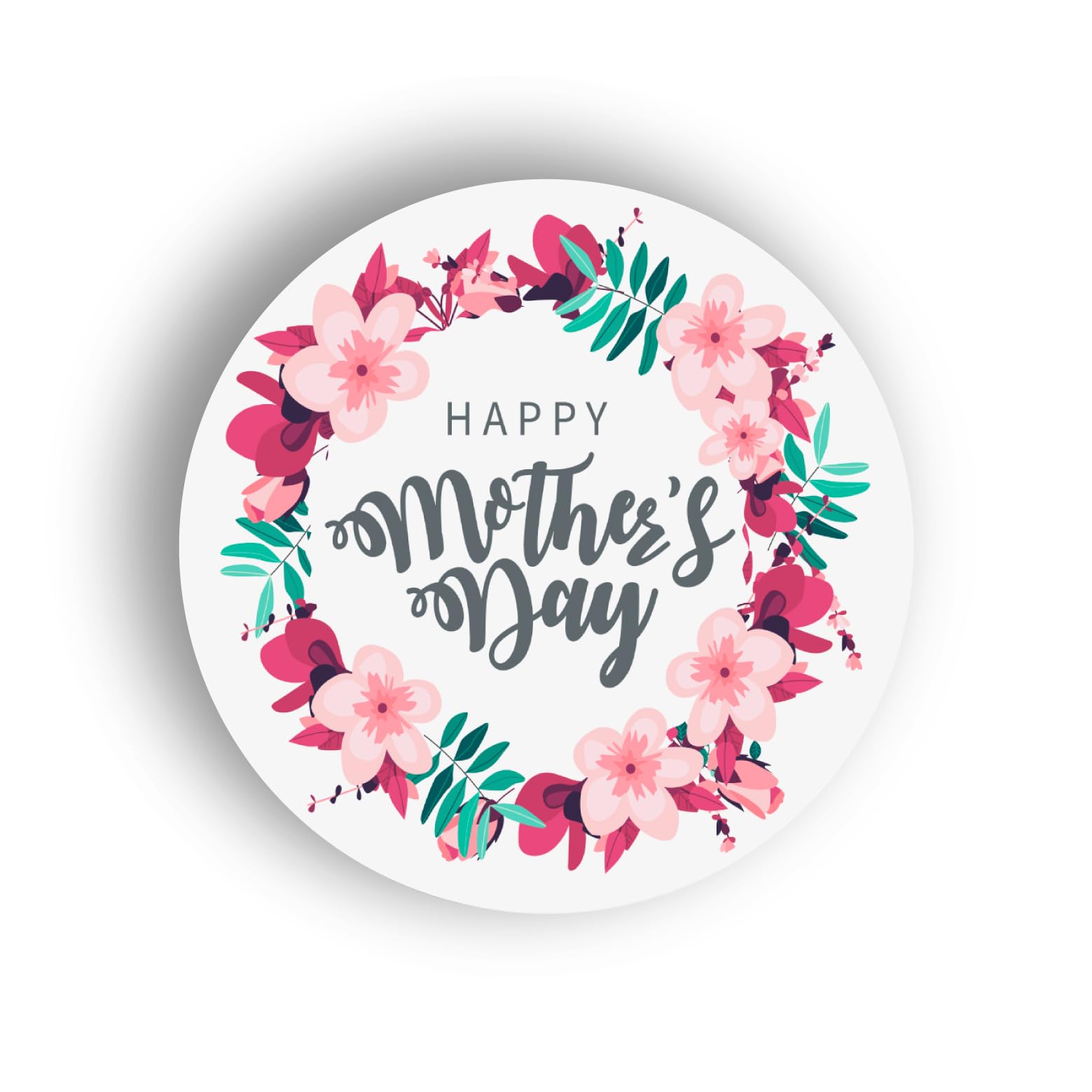 Pack of 180 Mother's Day Floral Paper Labels, 37mm Self-Adhesive Stickers, Multipack Stationery Craft Decor Labels