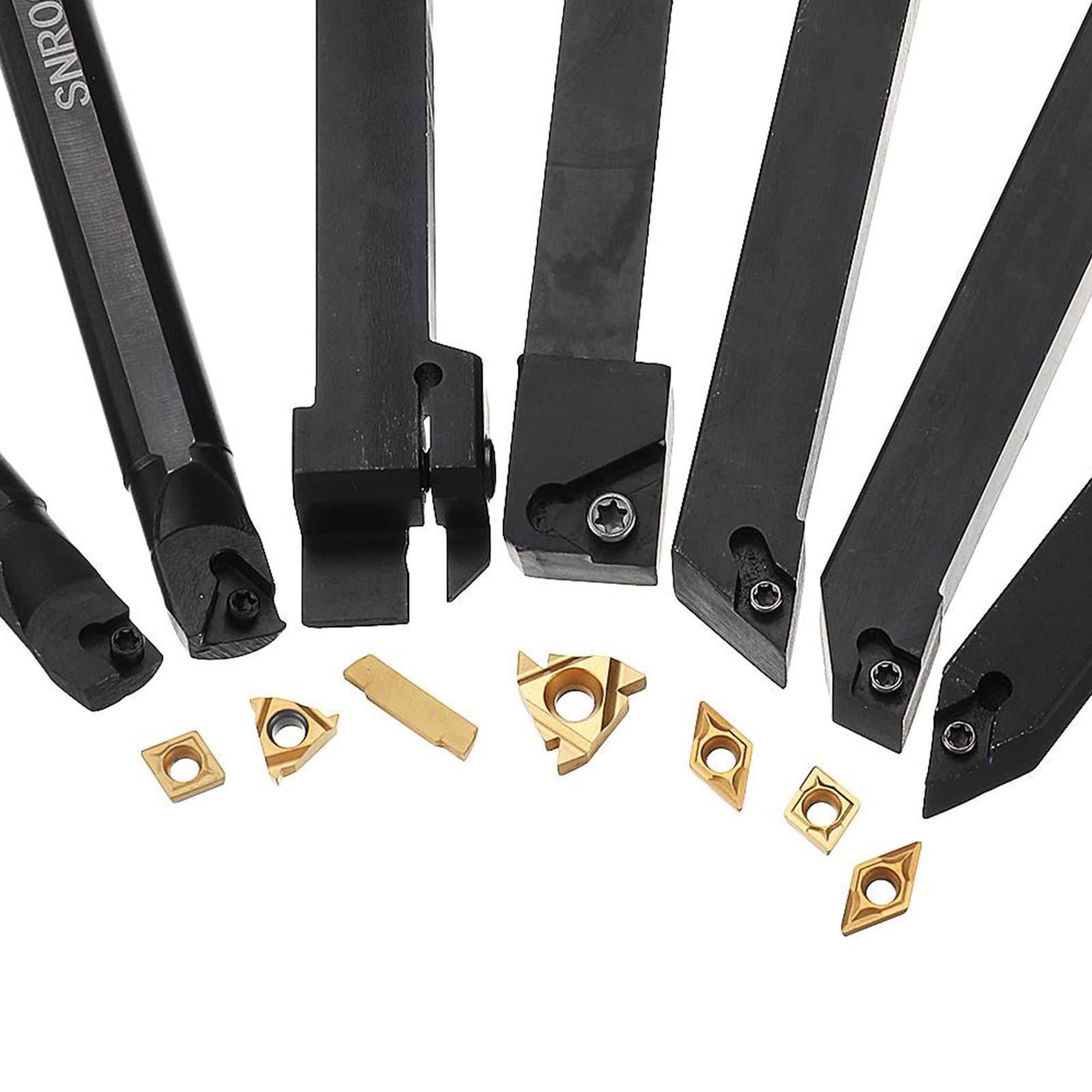 Drehmaschine Bohrstange Drehmeißel Drehwerkzeughalter 12Mm Schaft Drehmeißelhalter 21Stk. Drehen Werkzeughalter Set Mit Hartmetalleinsätze Schraubenschlüssel Für CNC Metall Drehbank