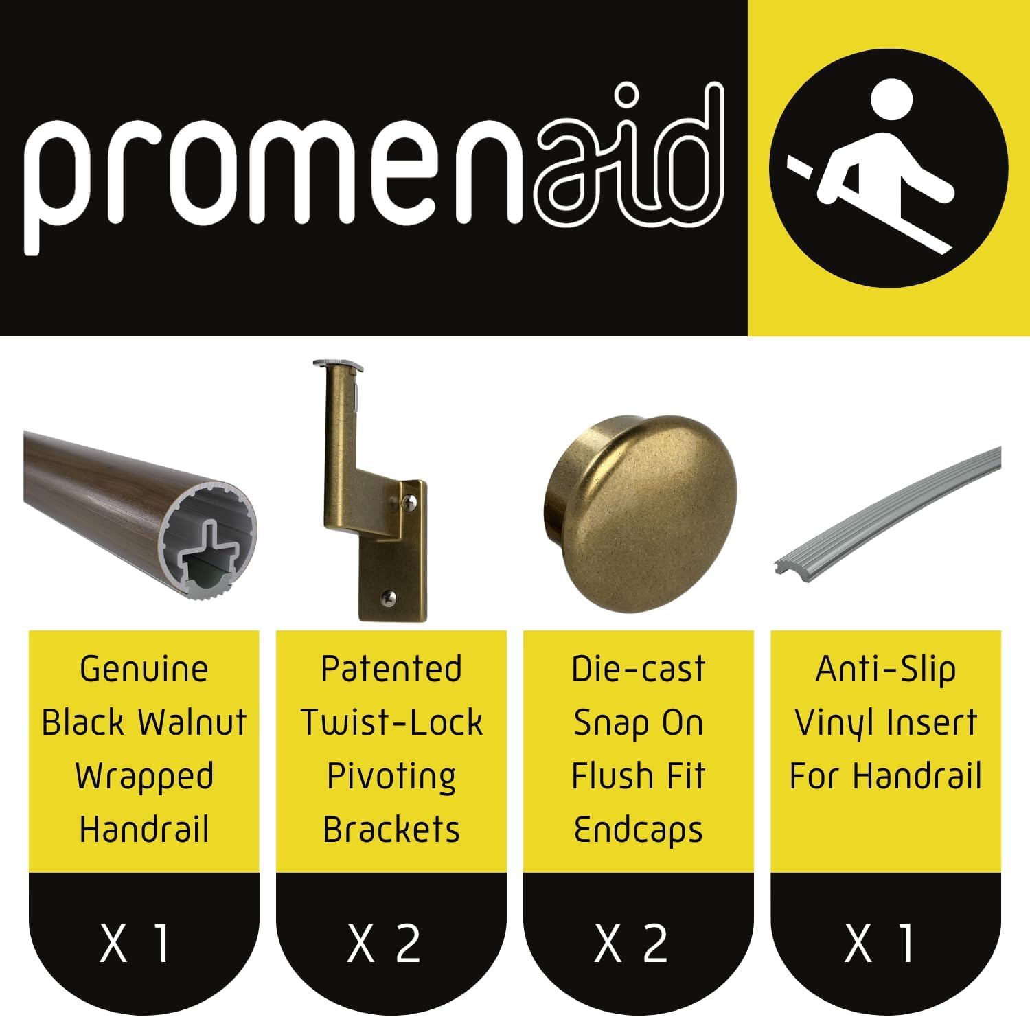 Snapklik.com : 18 In Handrail - Complete Kit Indoor Use Only Genuine ...