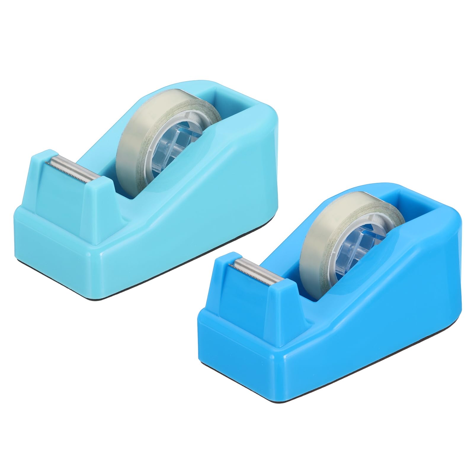 PATIKIL 2pcs Tape Dispenser Desk, Small Tape Dispenser Cute Desktop Dispenser Holder for Tape Office Desktop Blue Tone