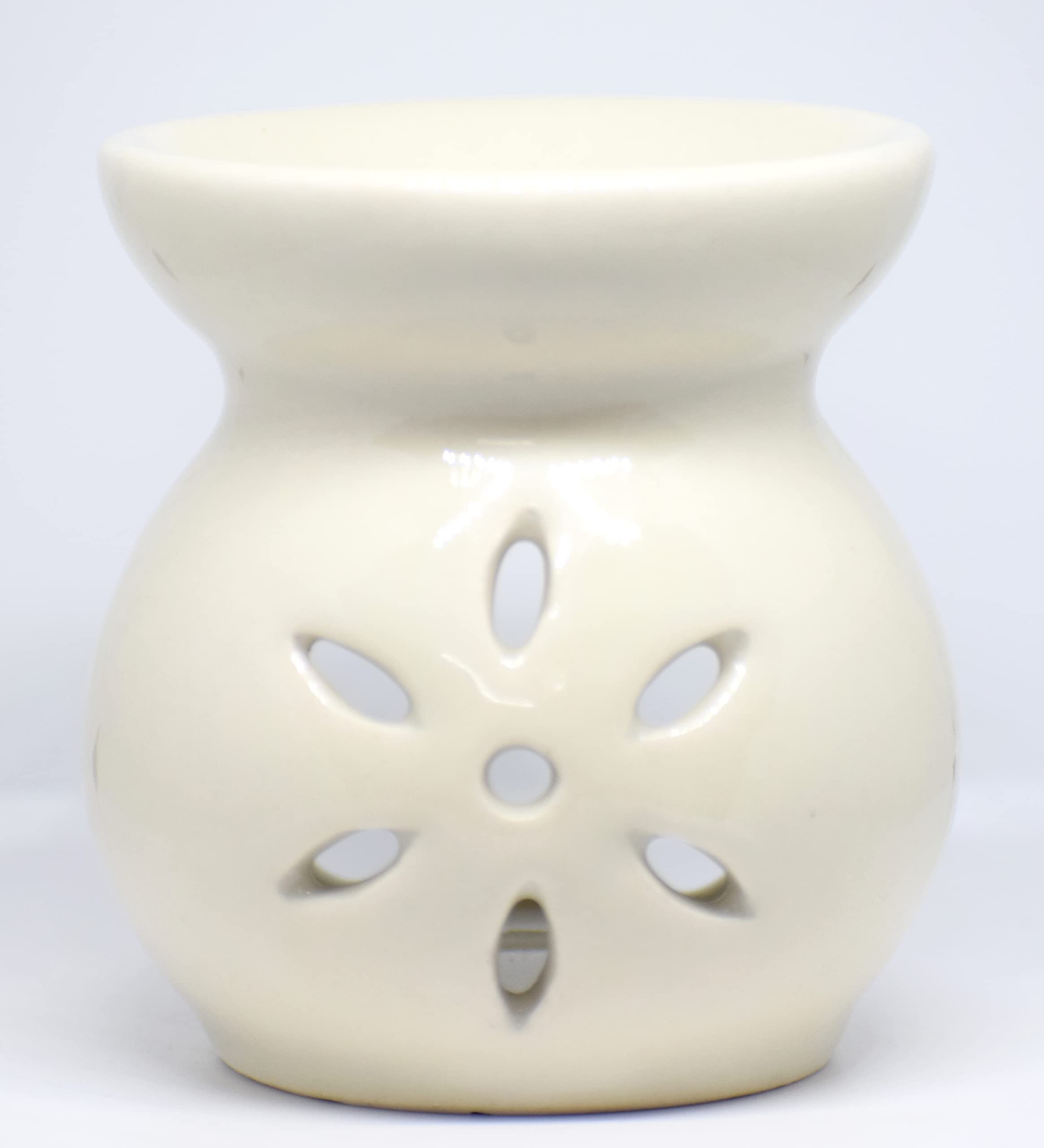 Rich Basket Aroma Oil Diffuser Oil Diffuser for Essential Oil Ceramic Oil Diffuser for Home Fragrance (Round Shape White)