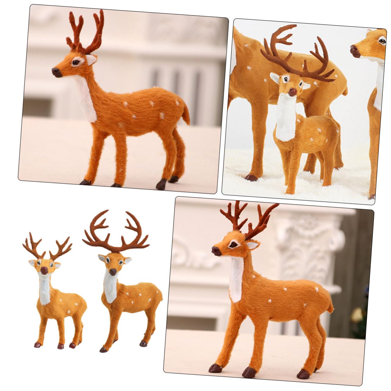 Cabilock 3 Series Adorno Navideño De De Peluche Decoración Y Simulativa para Muñeco De Reno para Fiestas Y Hogar 2 Piezas X 3