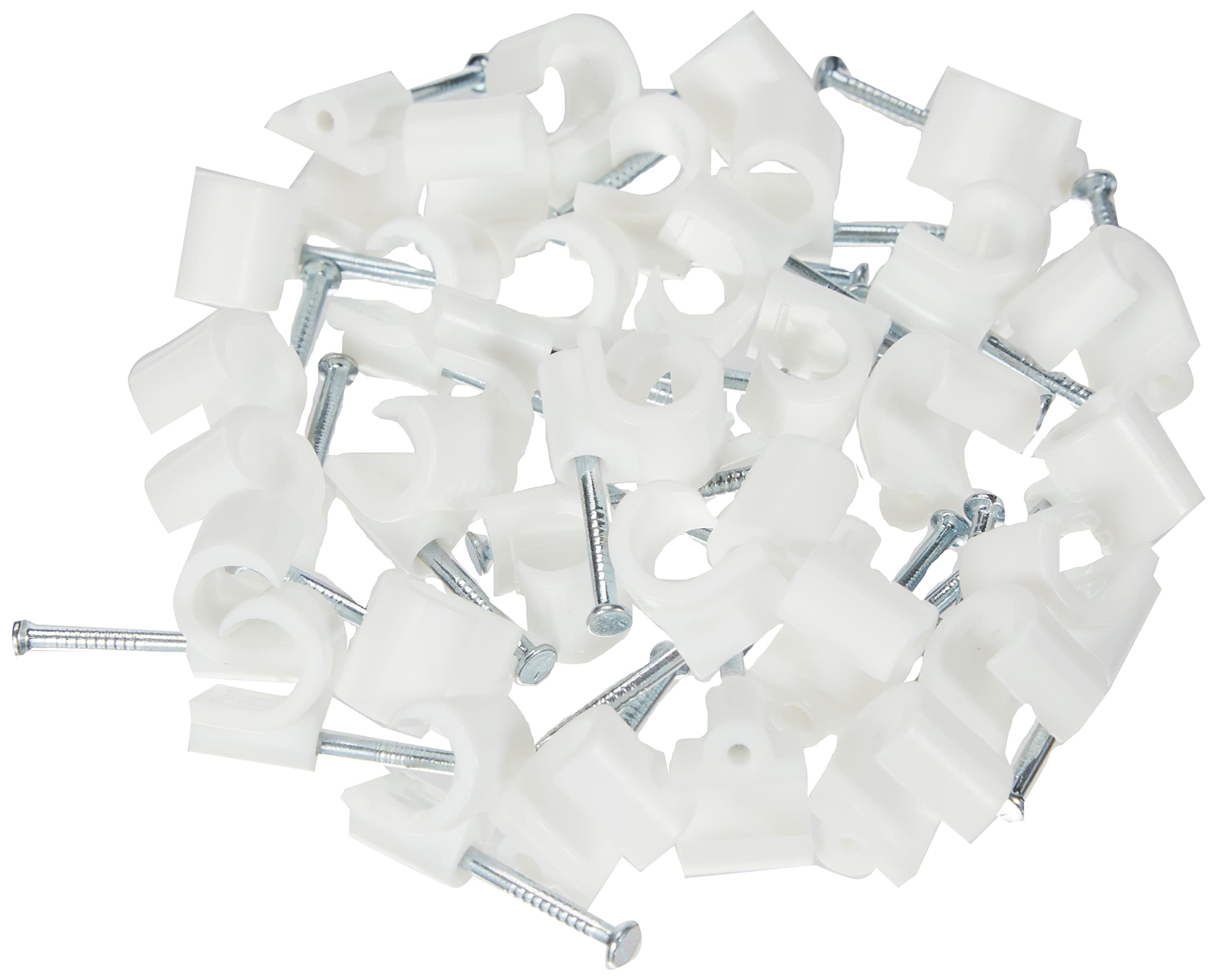 700409 Cable Tie - Electric Cable Attachment And Connection - Cable Tie - Fixing Nail - Wire Tie Diameter 8 A 12 Mm White Pack Of 50 3142187004093