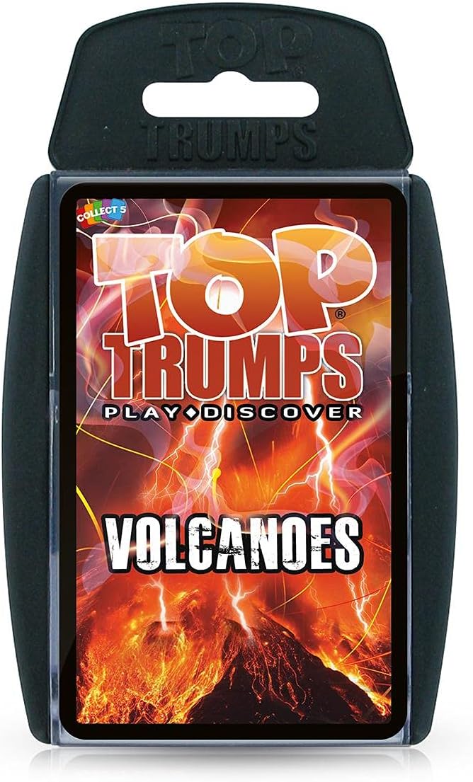 Volcanoes Classics Card Game, learn facts about Mount St Helen, Etna and Stromboli in this educational packed game, gifts and toys for boys and girls aged 6 plus