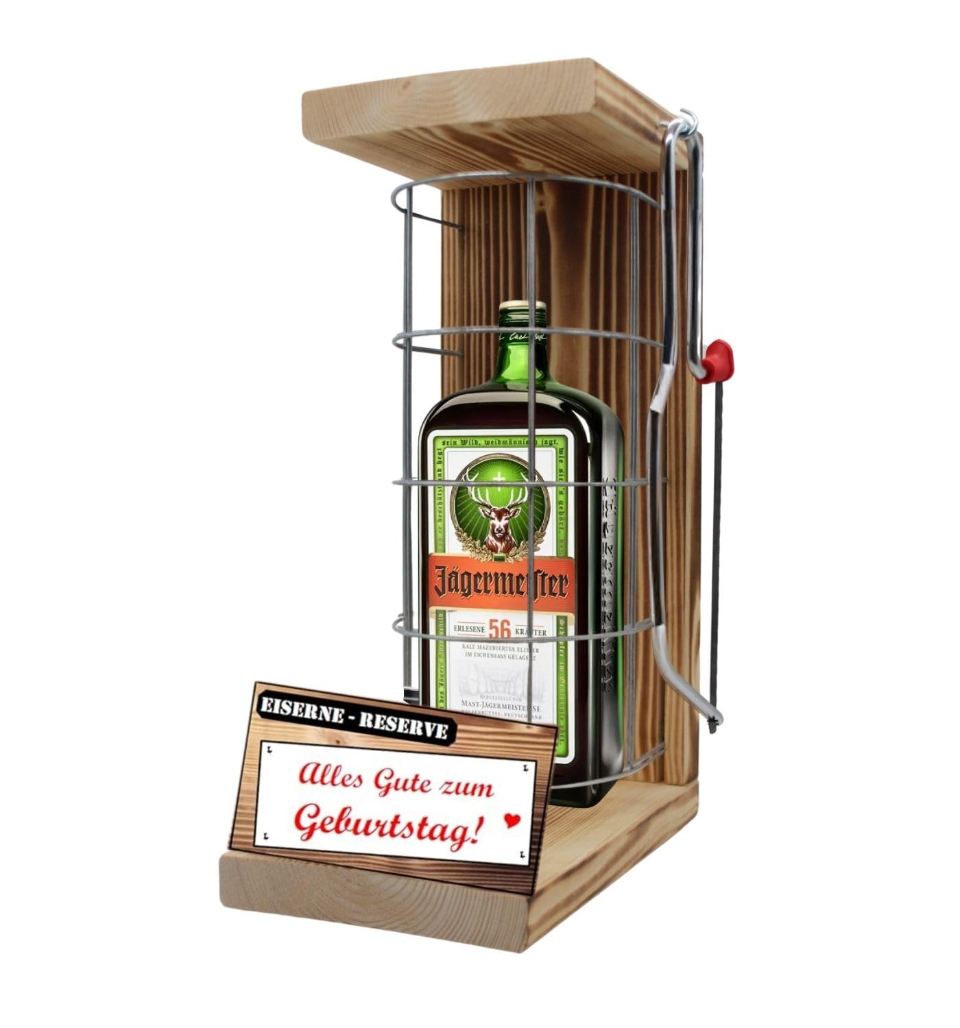 Jägermeister Geburtstag Geschenke Jägermeister Geschenkee Geburtstag Eiserne Reserve Gitter Text rot: Alles Gute zum Geburtstag Kräuter Likör (1 x 0.35 l)