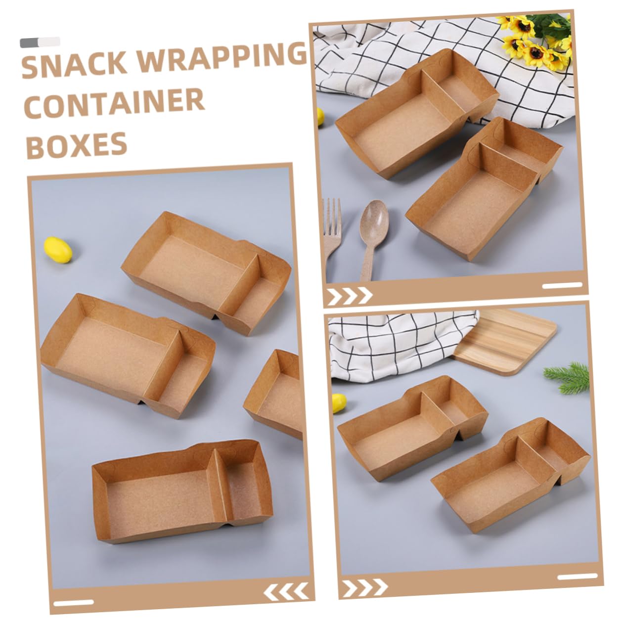 100pezzi Scatole Per Snack Kraft Contenitori Multifunzionali Per Fritte Dolci e Snack Per e Celebrazioni Design e Capiente