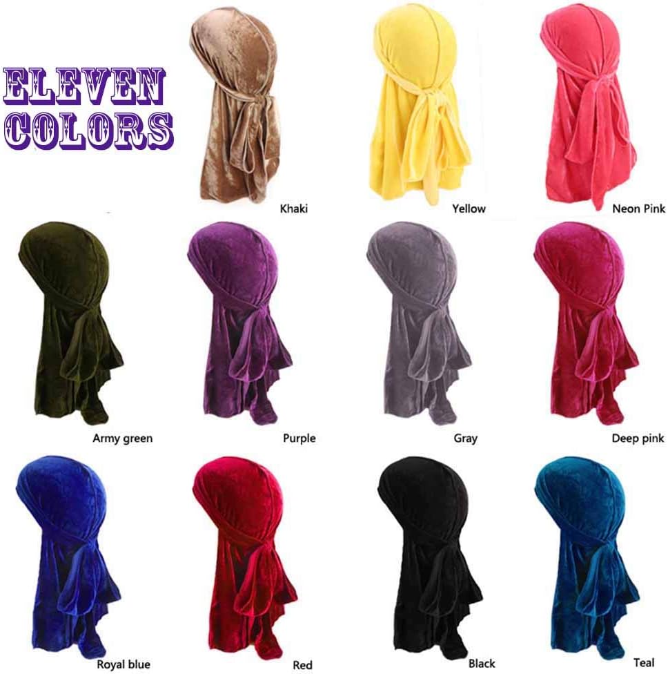Femmes Hommes Longue Queue Soyeux Durags Turban Casquette Couvre-Tête F