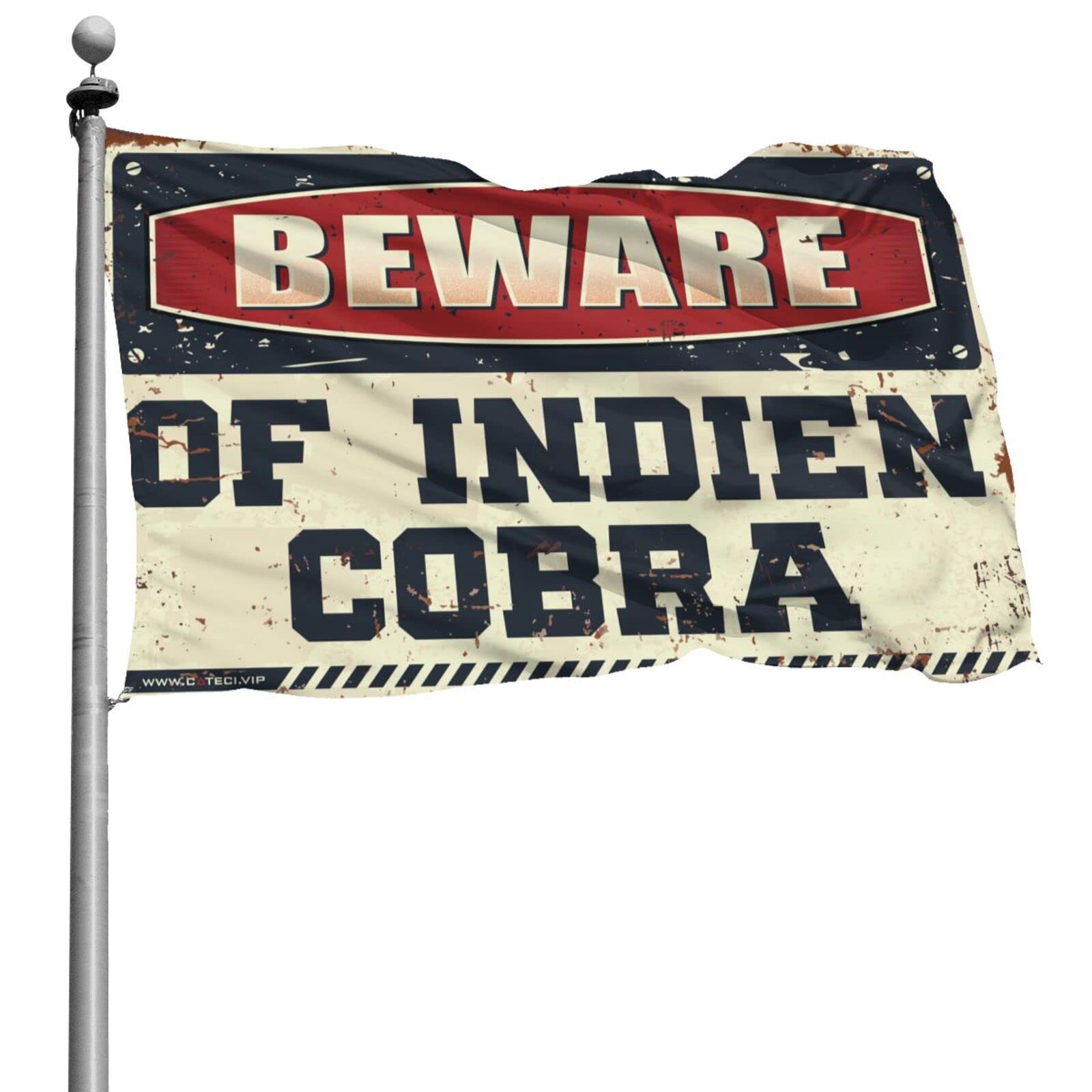 Drapeau Beware of Indien 152x244 cm pour habiller un grand mur vide
