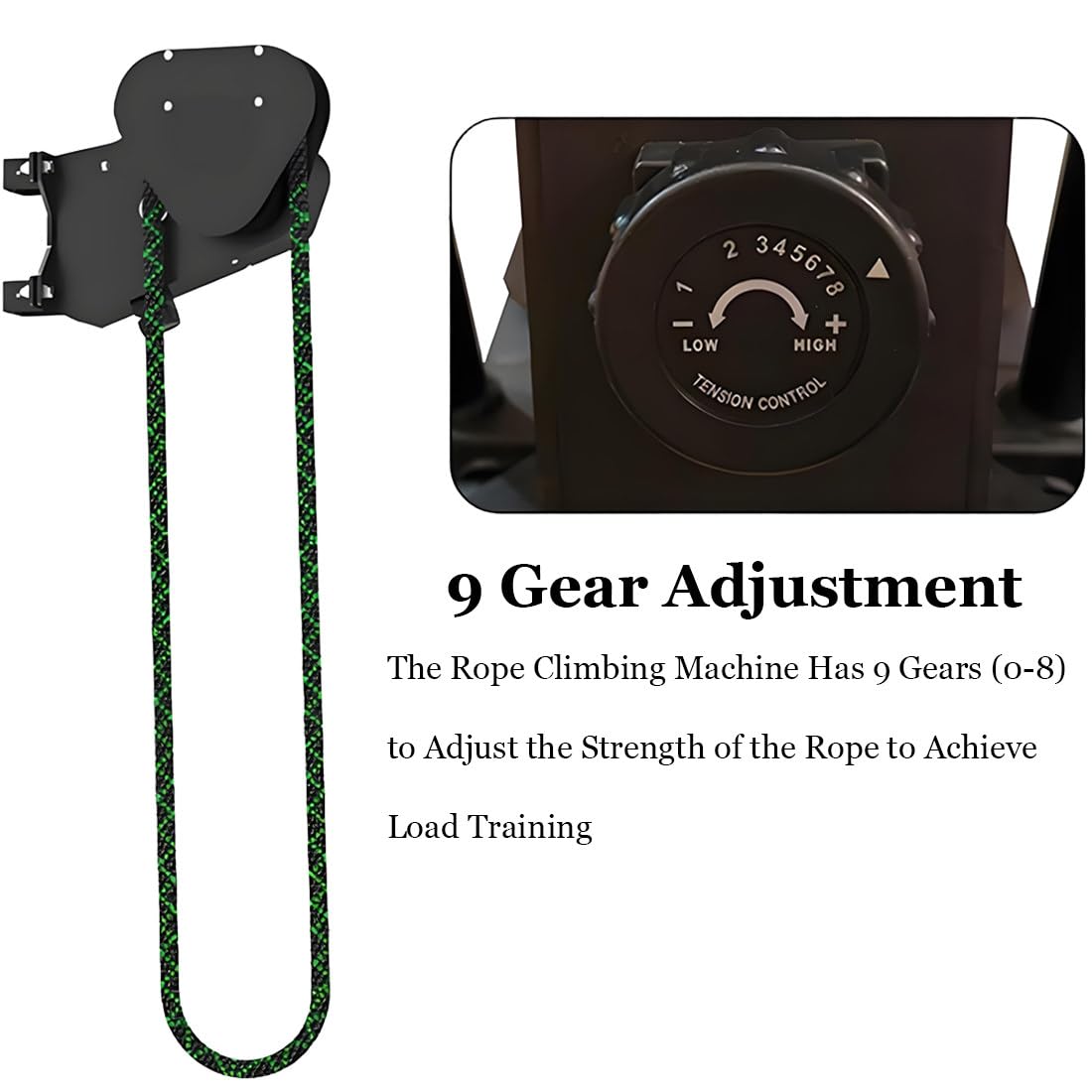 Sistema de polea de resistencia – Entrenador de cuerda sin fin ajustable de 30 kg para entrenamiento de abdominales, espalda y pecho, máquina de escalada suspendida para gimnasio en casa
