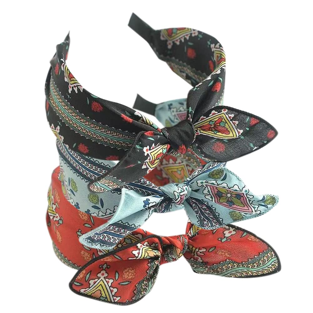 Sponsored Ad – 3Pcs Boho Wide Headband Rabbit Ears Hair Bands Fabric Non-Slip Headwear Elastic Twist Hair Hoop 1920s Accessories for Women Girls (PolkaEars)