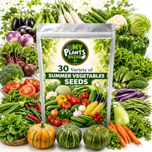 Image of 30 Variety Summer Veg Seeds Combo Pack | High Germination Non-GMO Organic Seeds for Home Gardening | Kitchen Garden, Balcony & Terrace Growing Kit (All-in-One Veg Seed Collection)
