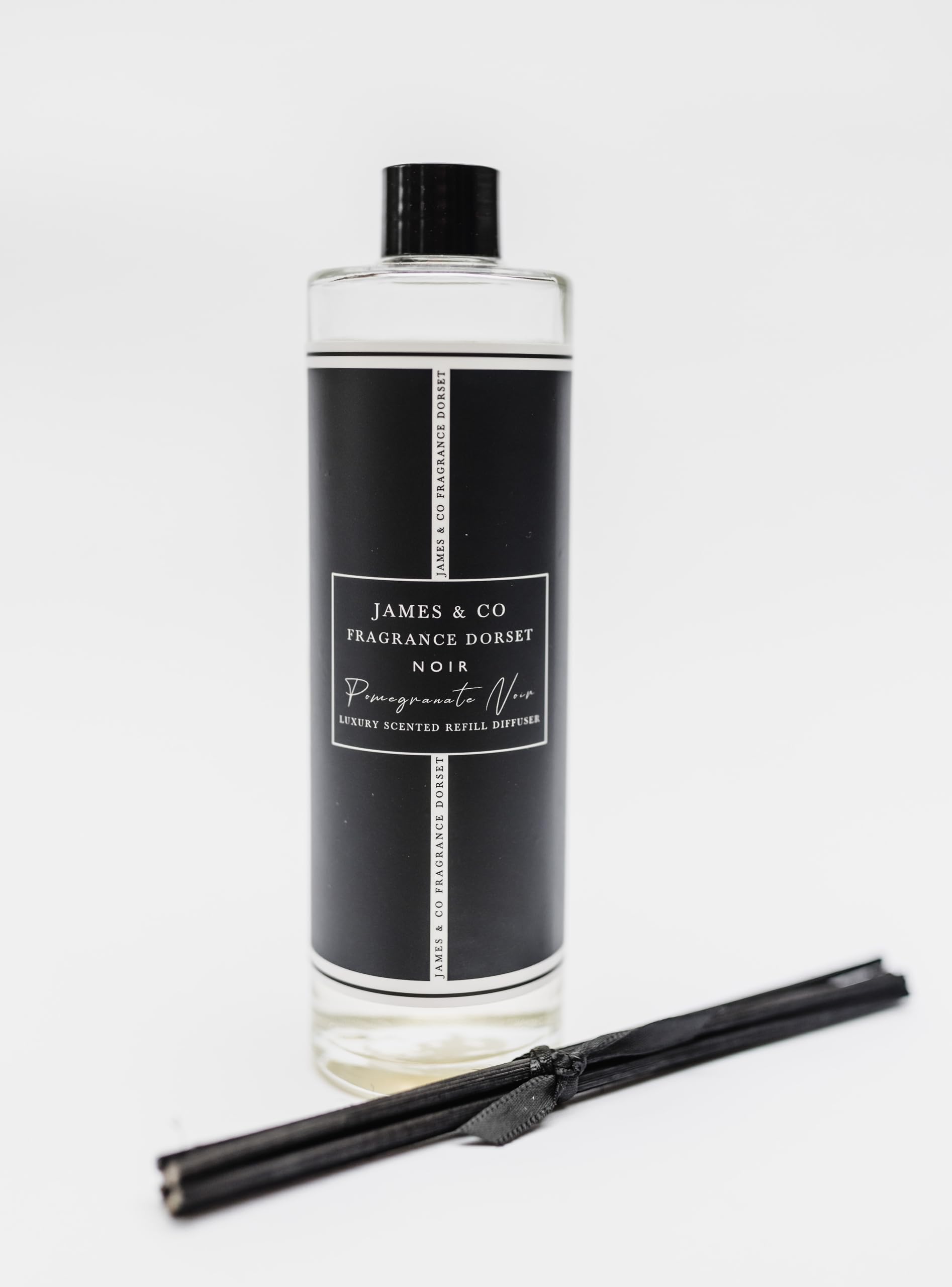 James & Co Luxe Pomegranate Noir 200ml Reed Diffuser Refill Bottle with 6 Reeds
