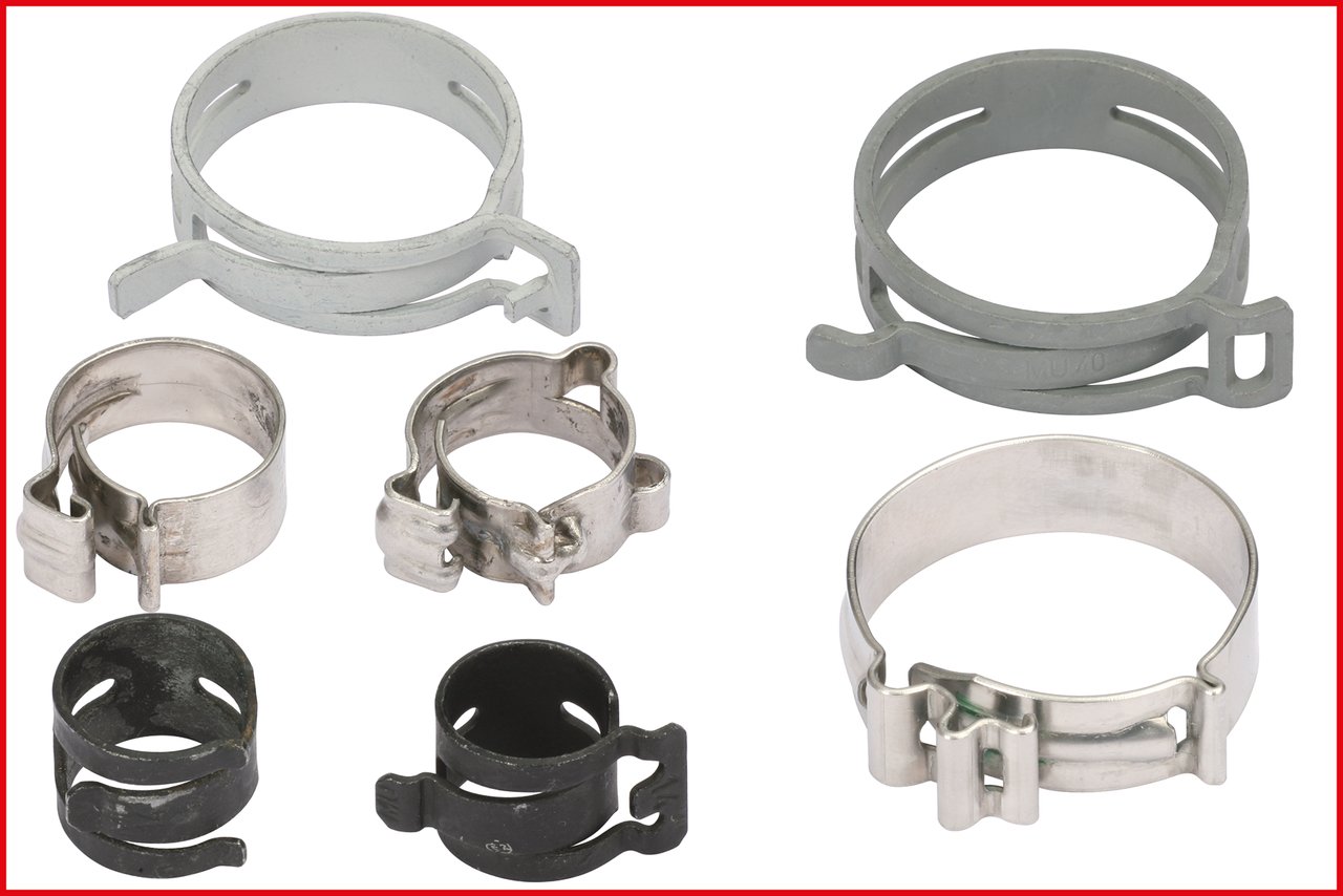 KS Tools 115.1104 Juego de alicates para abrazaderas de mangueras para vehículos industriales, 4 pzs