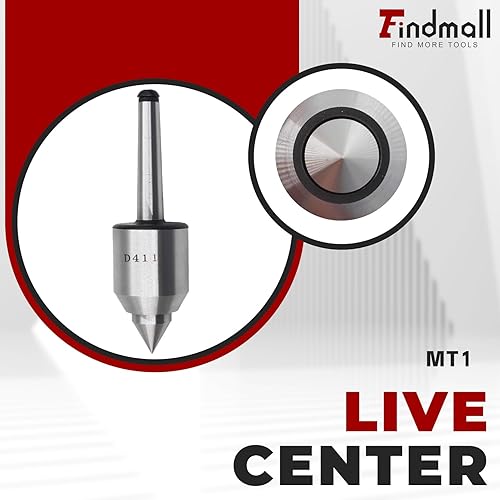 Miniatura 10 de findmall MT2 Centro en vivo de servicio medio Morse Taper 2MT Torno de rodamiento triple CNC de servicio medio