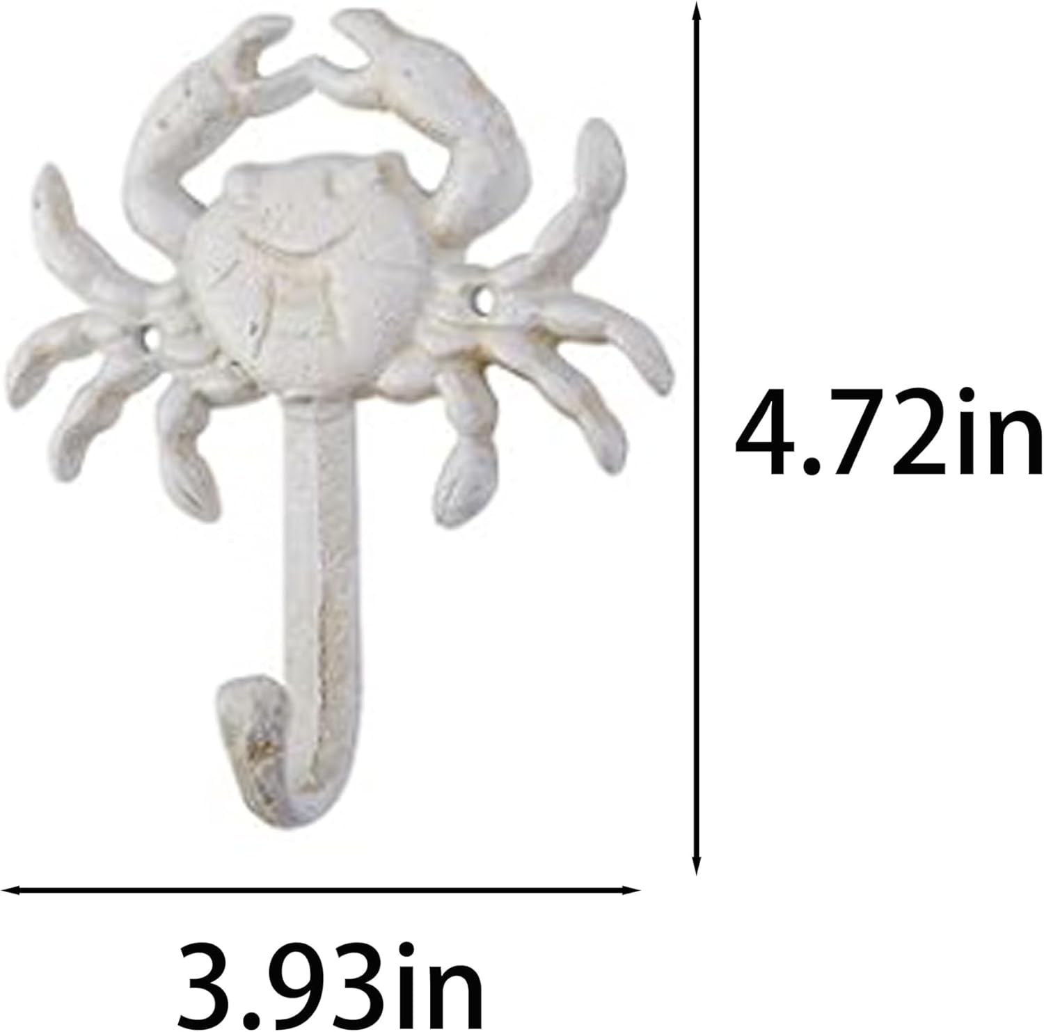 Cast Iron Wall Hooks Set of 3, Coastal Beach Towel Hooks for Bathroom
