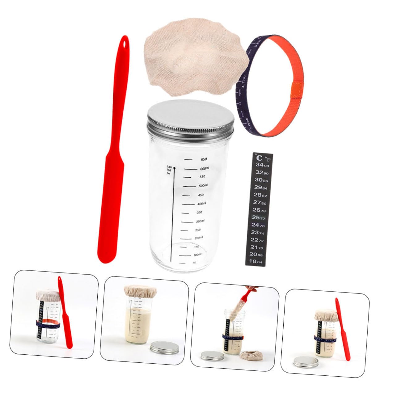 1set Barattolo per con Termometro e Accessori per Fermentazione Facile La Conservazione