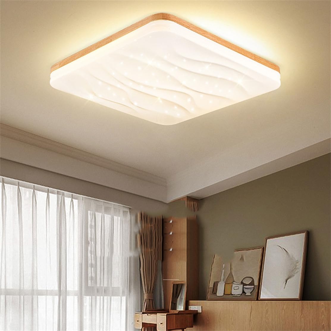 Japoński styl lampa sufitowa z podtynkowym drewnianym i LED