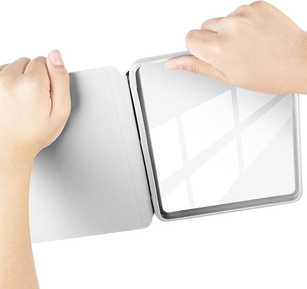 Split Folio Detachable Protective Case for 7" Kobo Libra Colour 2024 Released, Ultra Clear Transparent Back Cover Light Shell, Auto Sleep and Wake, White - 4