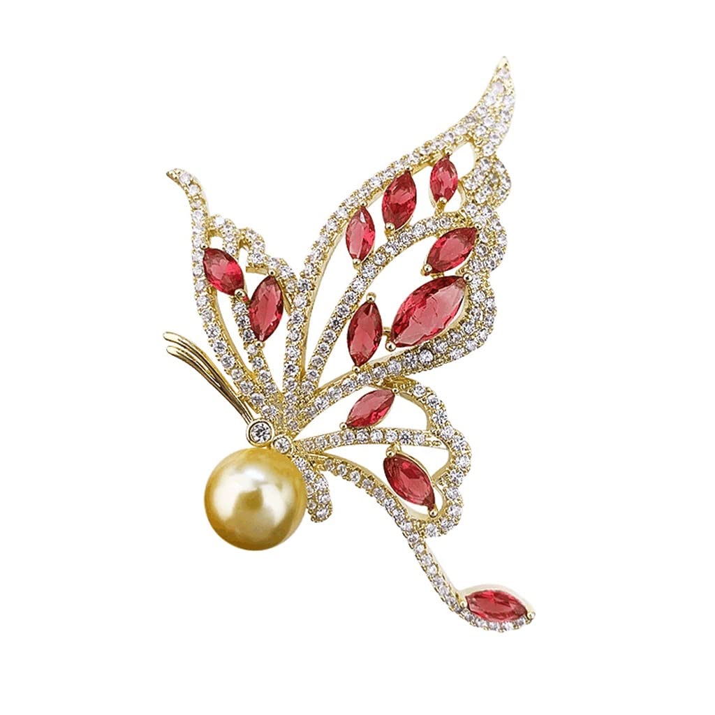 Broche perle et zircone pour accessoiriser un pull en maille au quotidien