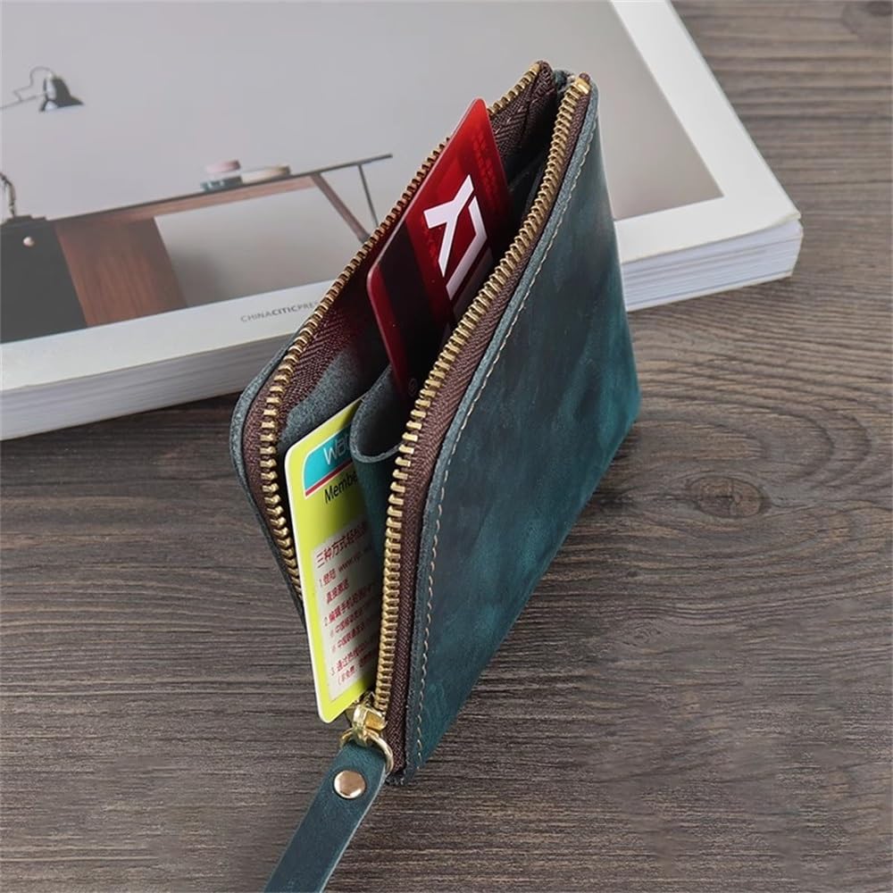 Monedero Monedero Compacto Mini de Cuero Estilo Retro para Hombre Cuero(Colour 1)