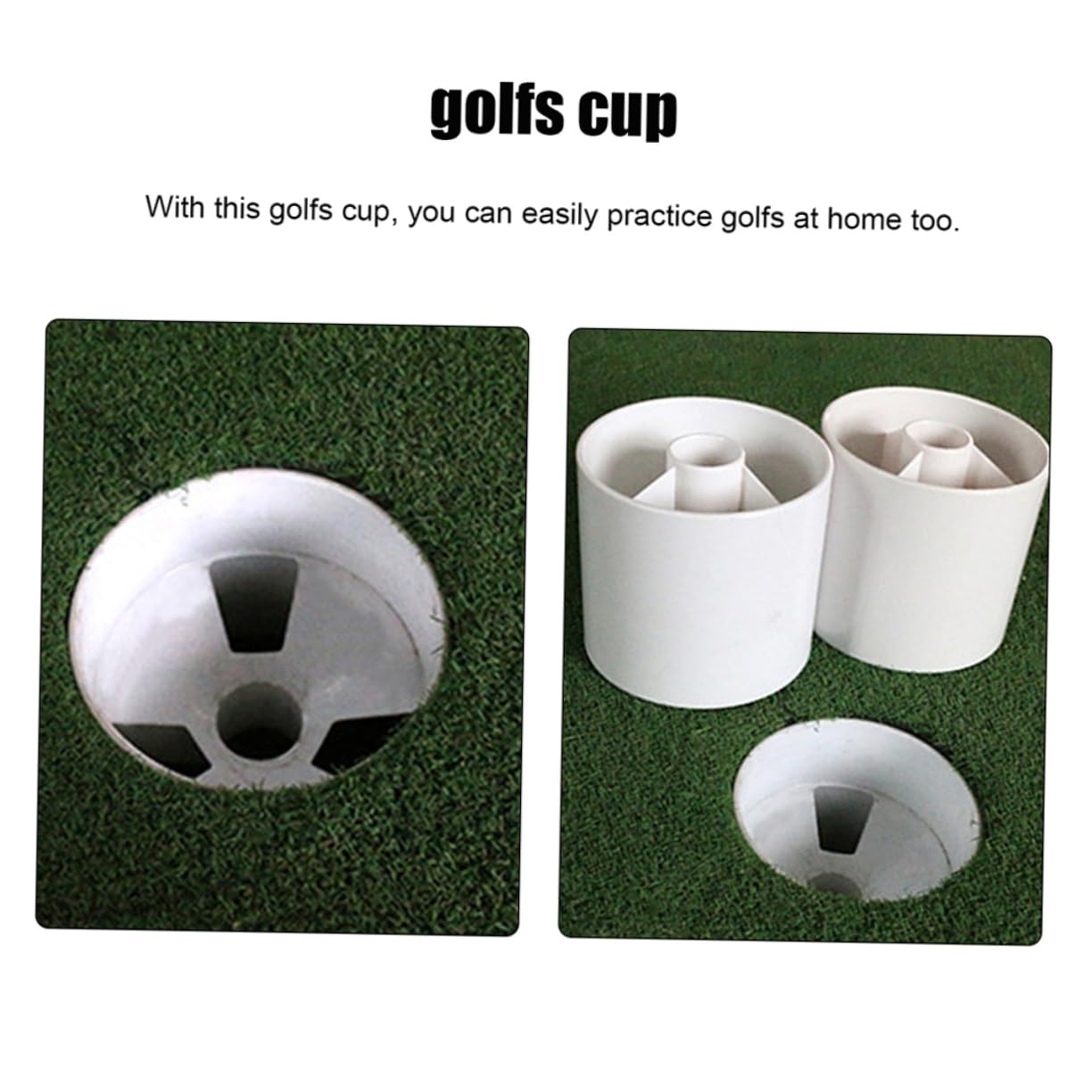 WOONEKY Golf Hole Cup Set 4 Pieces Plastic Putting Cups for Training Replacement Repair for Golfers