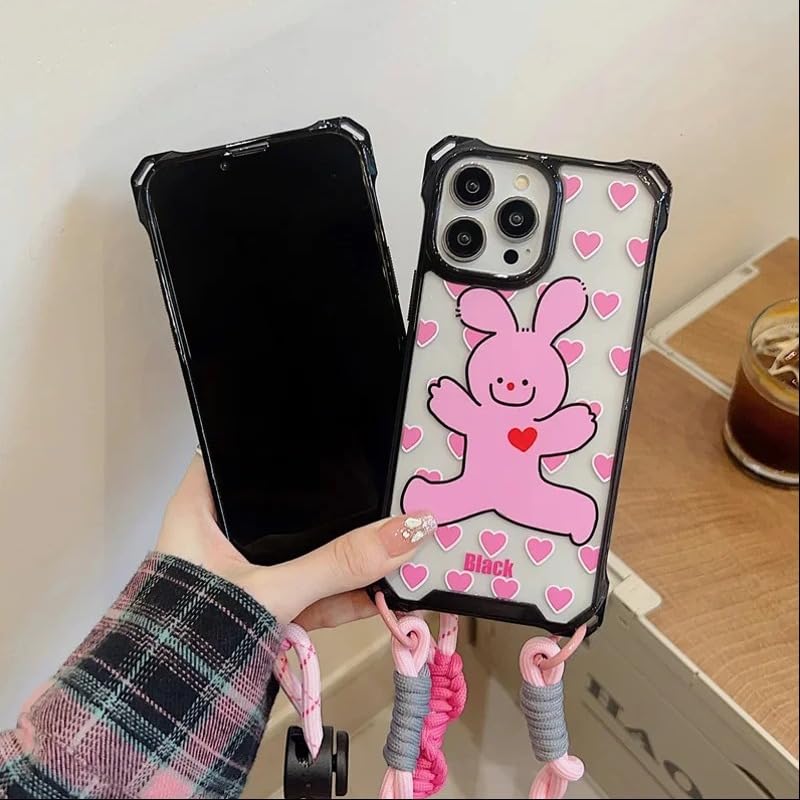Image of Peeperly Back Cover Case for iPhone 13 Pro Max Scratch Resistant Anti-Slip TPU Shockproof Protective Durable Rabbit Delight Charming Case for Girls & Women