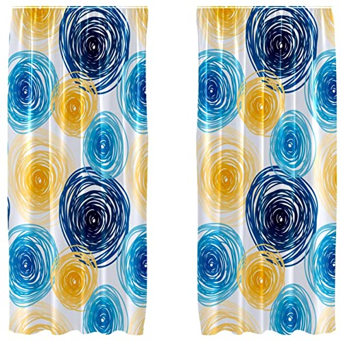 Cortinas opacas de microfibra con diseño de graffiti de círculos para dormitorio de 2 paneles 2