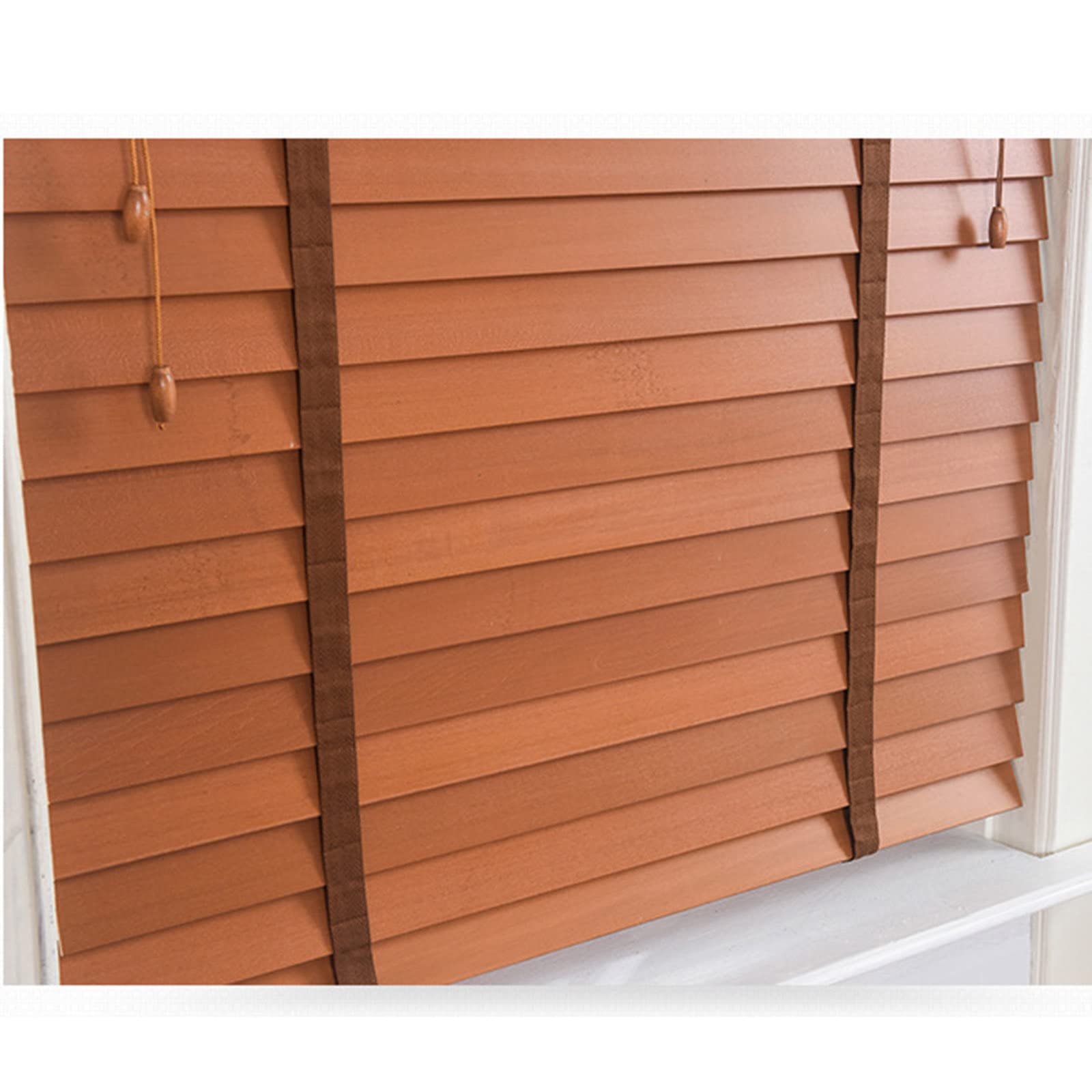 DLLY Horizontale Holzjalousien, Natürliche Jalousette, Fensterrollos Zur Raumverdunkelung, Lichtfilternde Fensterbehandlungen, Innen Installierte Braune Holzjalousie,50x120cm/20 * 47in