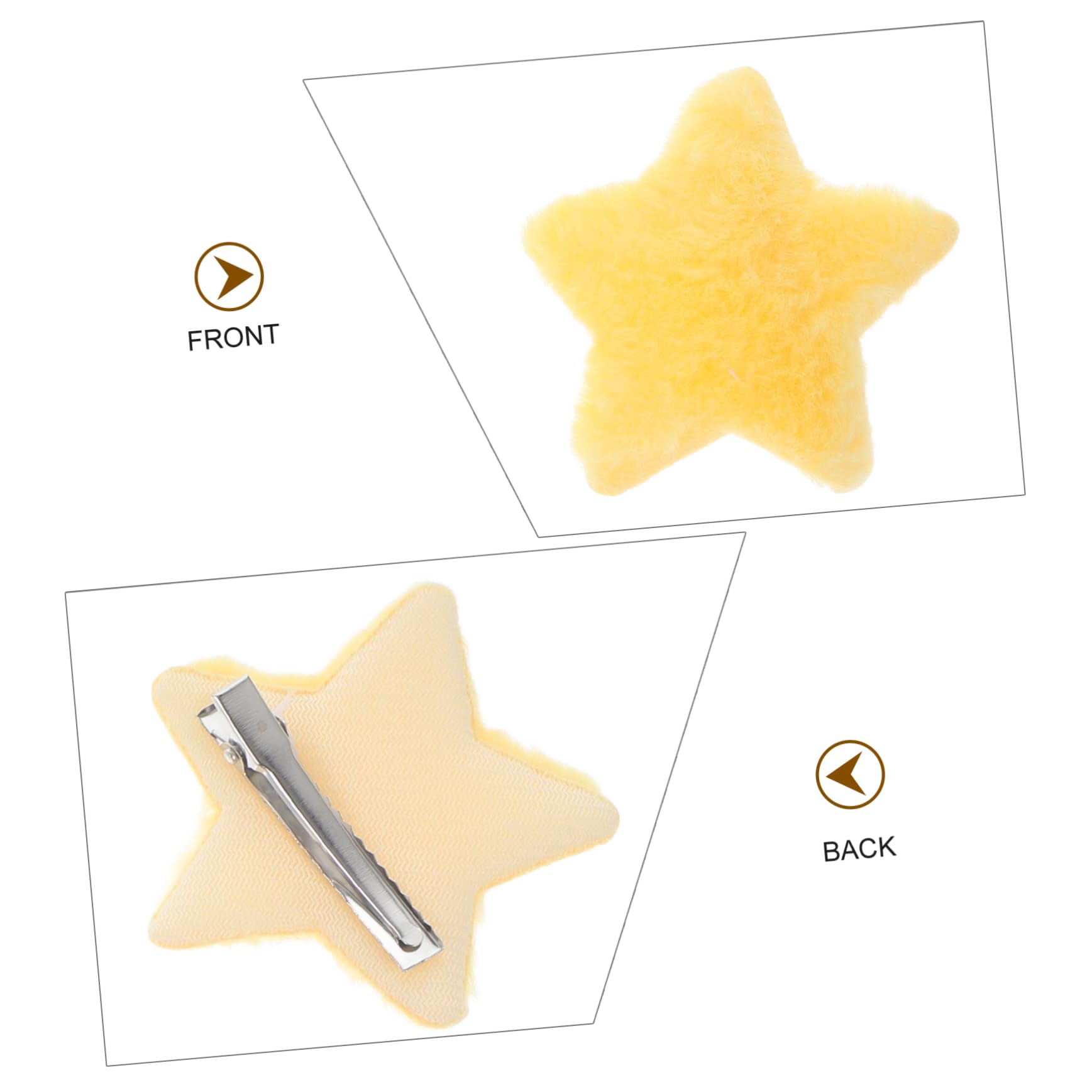 Beaupretty 100 Piezas horquilla horquilla mini pinzas para el cabello pinza para el cabello esponjosa pasadores de pelo kawaii pinzas para el cabello estrella pinza de pelo novedad Felpa