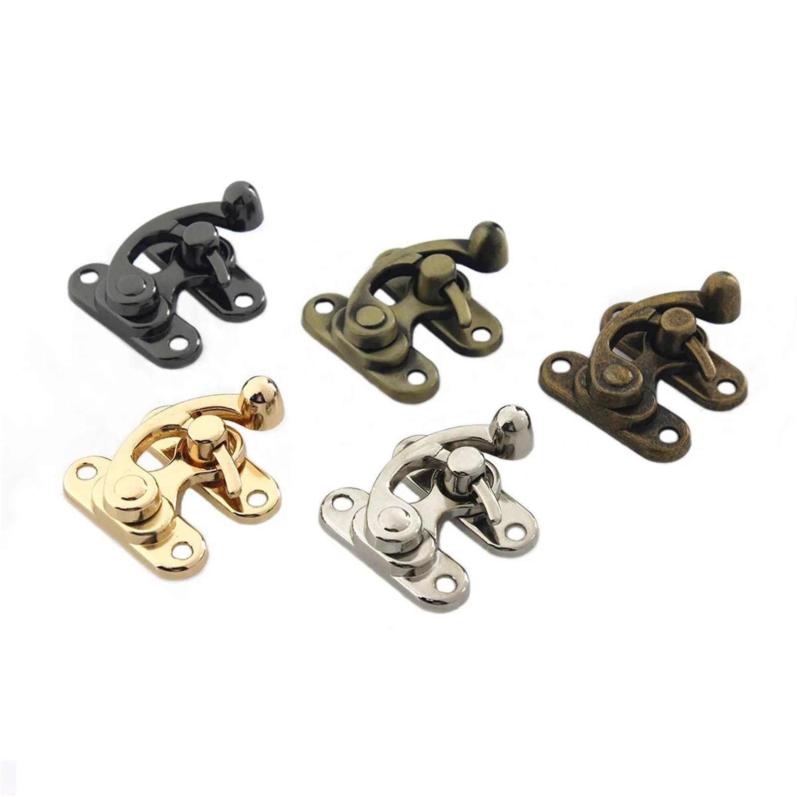 Boucle de verrouillage pour boîte en bois et métal noir canon avec vis