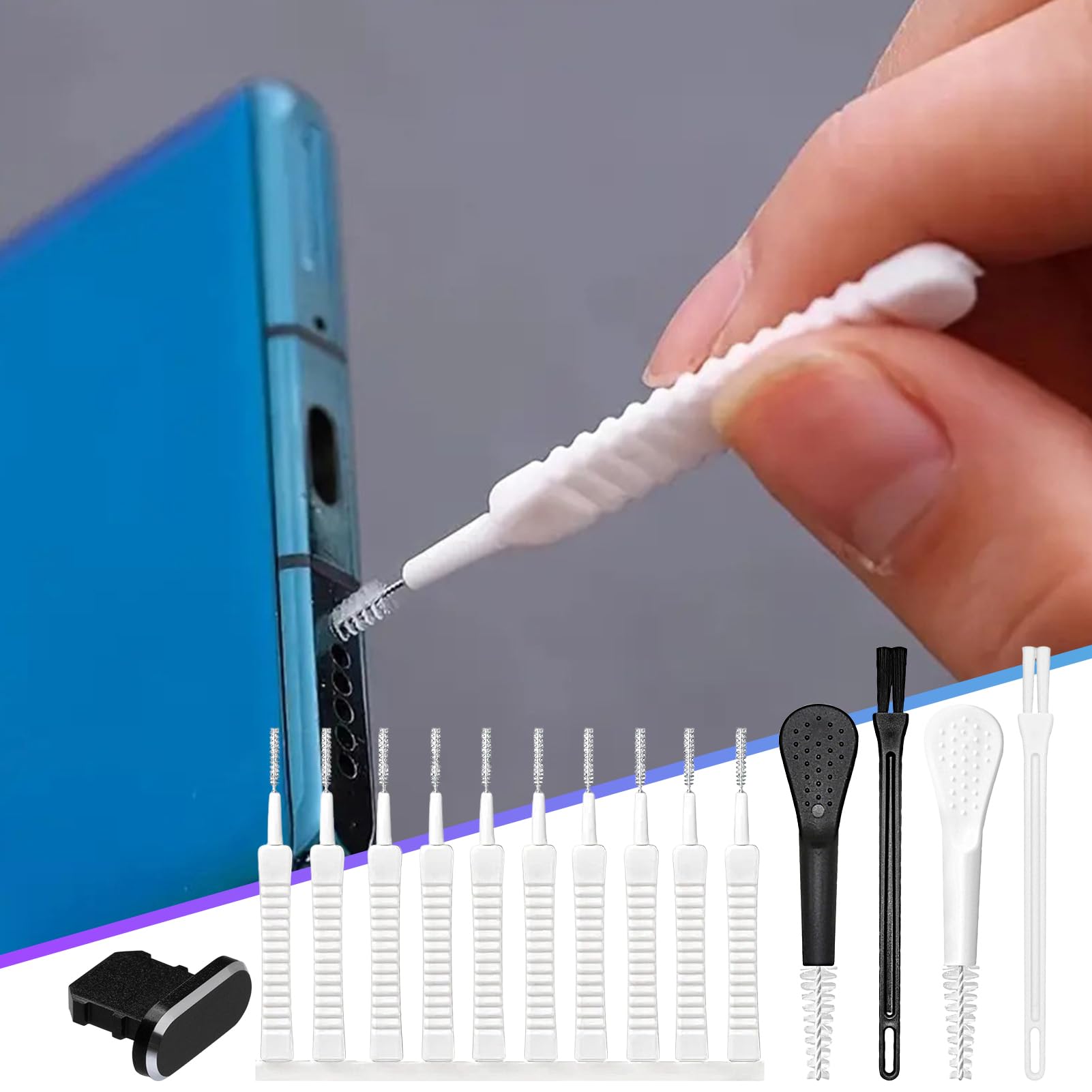 Kit De Limpieza De 13 Piezas Para Móvil Y Electrónicos – Cepillos, Tapón Antipolvo Y Más (Portátil)