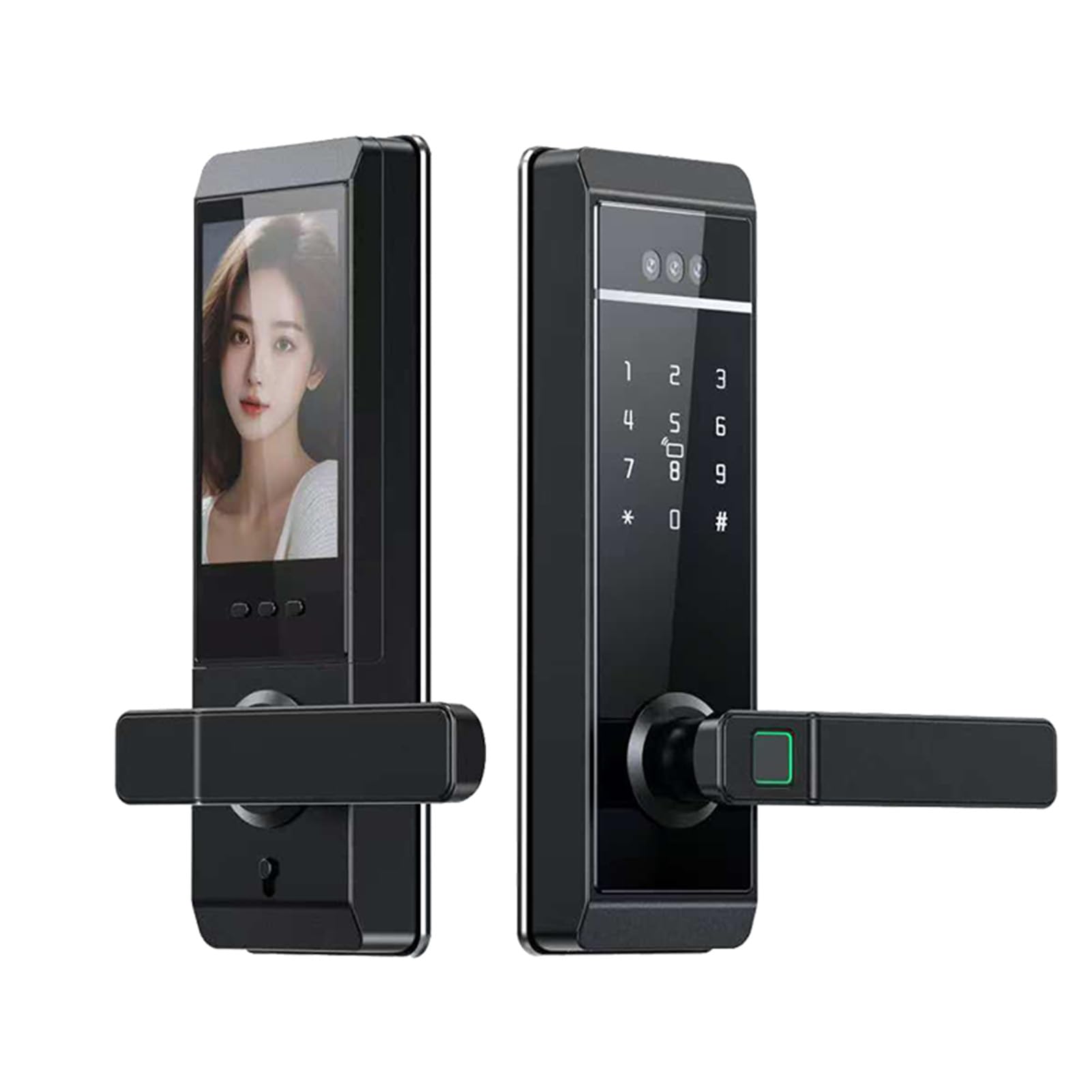 Swokely TY Smart Lock Fingerprint Password Card Key Unlocking Methods WiFi Indoor Outdoor Security 3050 Lock Modern for 38-120mm Thickness Office Home Bedroom Door