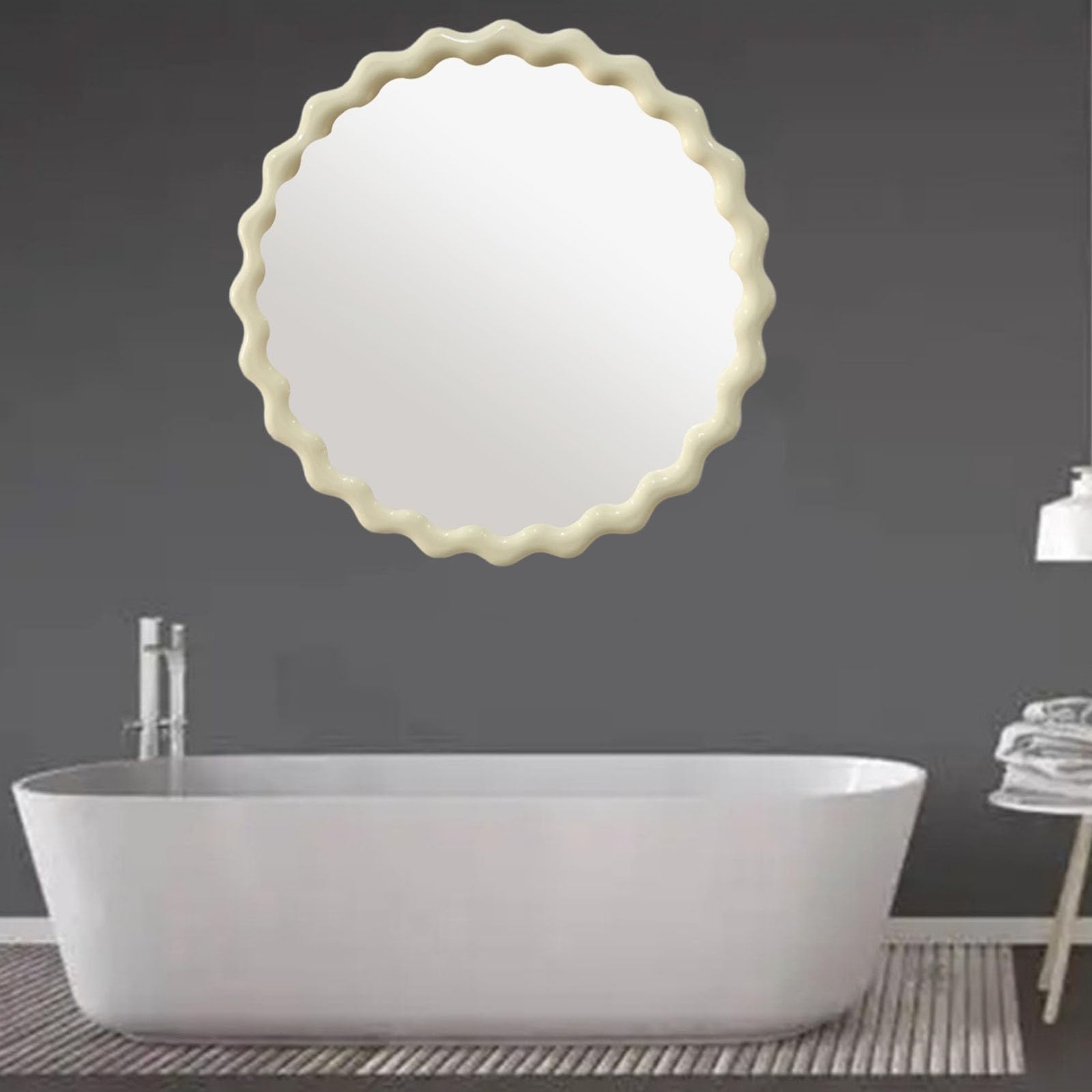 Miroir de maquillage mural jaune pour sublimer la décoration de votre salon ou chambre à coucher