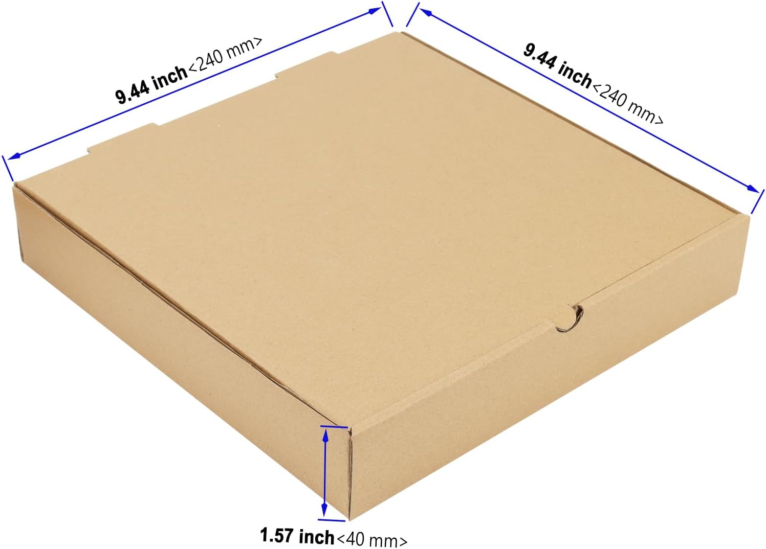 30 PCS 9.4x9.4 Inch Square Cardboard Pizza Box, 1.5 inch Thick Quality Corrugated Pizza Boxes, Disposable Takeaway Packaging Boxes keeps Pizza Fresh, Kraft Brown Color