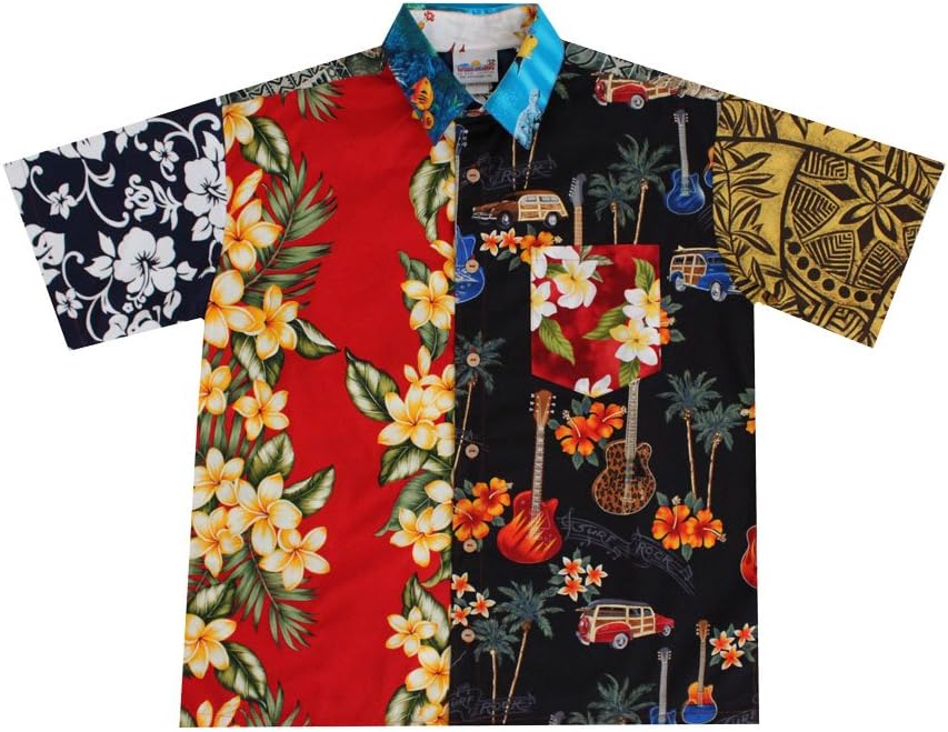Wave Shoppe Men's Ugly Hawaiian Shirt, Multicolor, Large