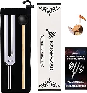 528 Hz Tuning Fork with Reflex Hammer for Healing Chakra Set,Aluminum Alloy, with Silicone Hammer and Storage Bag, Ideal for Sound Healing, SPA Aromatherapy,Yoga, Meditation, and Relaxation