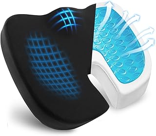 KALAHOL Seat Cushion, Ergonomic Soft Coccyx Cushion, Non-Slip Coccyx Pain Relief Cushion, Orthopedic Gel Enhanced Chair Cushion, Memory Foam Seat Cushion for Office Chair Home Car Wheelchair