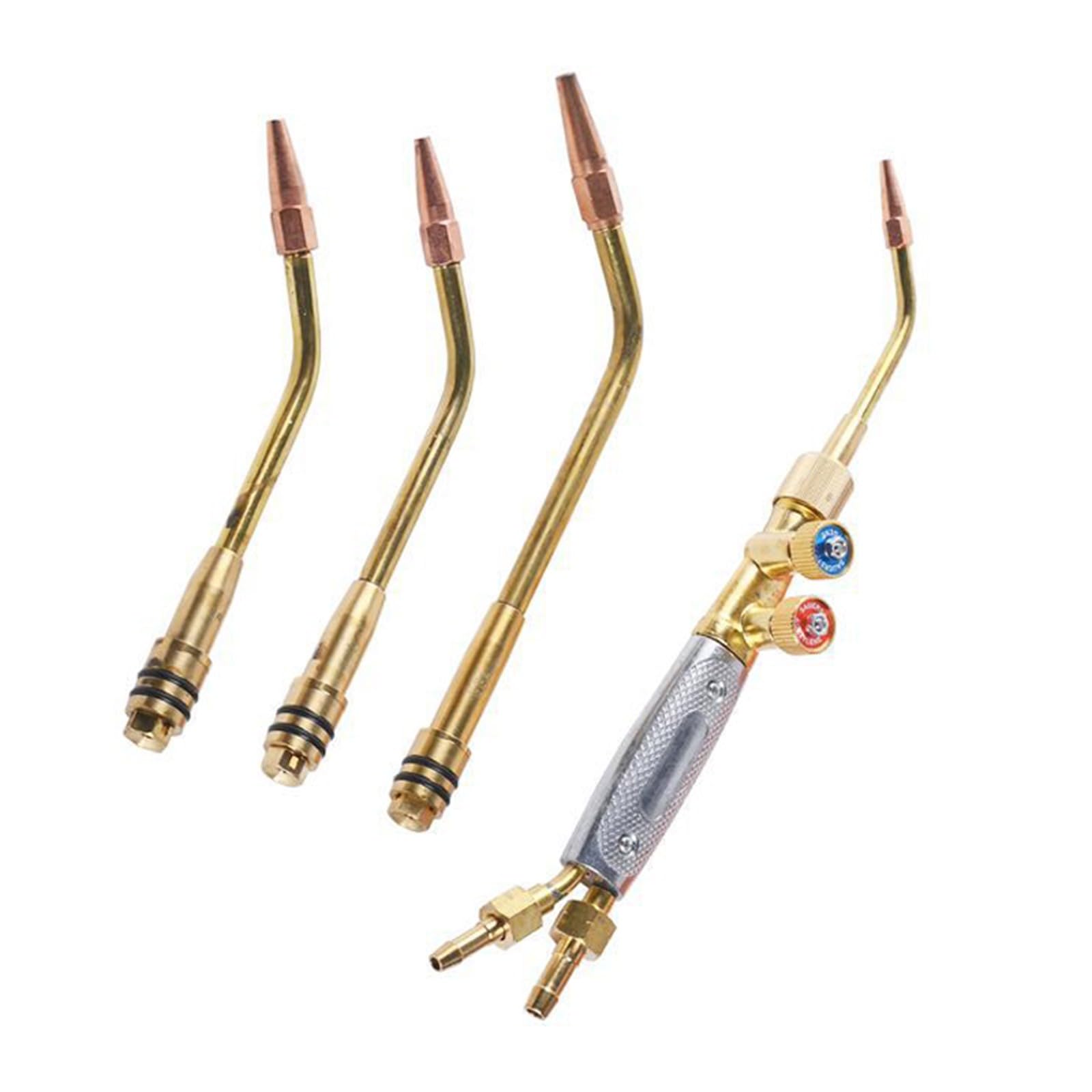 Piceioep 4Pcs Welding Torch Handles Copper Construction For Cga 200 And Cga 540 Tanks Use For 3/8" 24 Fittings Lightweight Set Brazing Torch