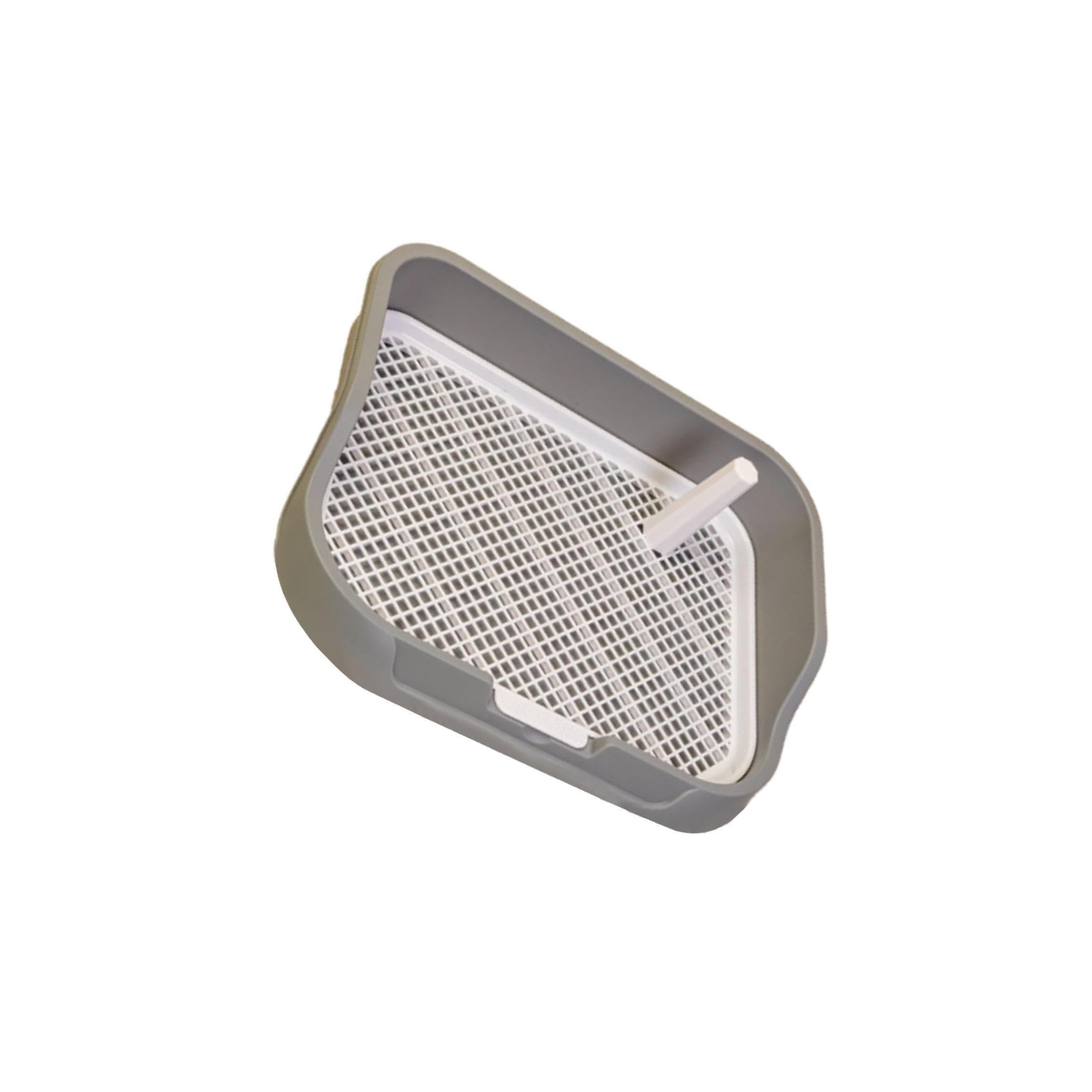 Inodoro para Perros con Columna de Pared Baño Interior con Rejilla de Malla y Poste extraíble para una fácil Limpieza Bandeja para orinales para Perros Inodoro de, Gris Claro, 49x39x10cm