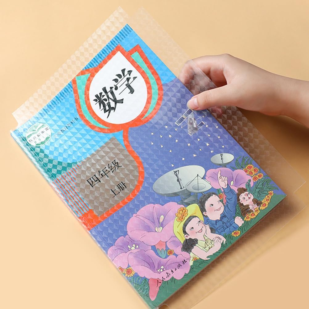 Transparent Book Cover Film – Self Adhesive Waterproof Clear Notebook & Textbook Cover | A4 Size Sticky Plastic Sheet for School & Office ((47 x 34 cm, Pack of 10))-image-18