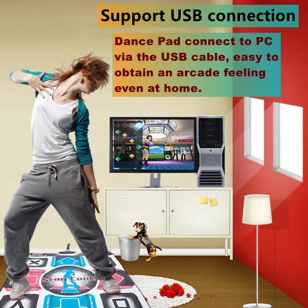 Tapis de Danse Tapis de Danse DDR USB avec câble USB, Tapis de Danse Fitness Body Building compatibles avec PC Windows 98/2000 / XP / 7