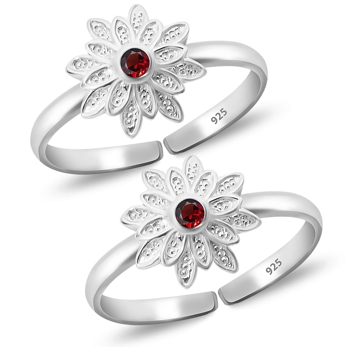 parnika (Formerly MJ Designer Multi CZ Adorned Silver Toe Rings in Pure 92.5 Sterling Silver for Women | Chandi Bichiya | Gift for Her | With Certificate of Authenticity |-picture-15