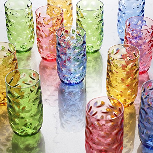 Cupture Impression Plastic Glasses, 4 Count (Pack Of 1), Pink.green.blue.yellow #TOP4