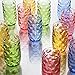 Cupture Impression Plastic Glasses, 4 Count (Pack of 1), Pink.Green.Blue.Yellow