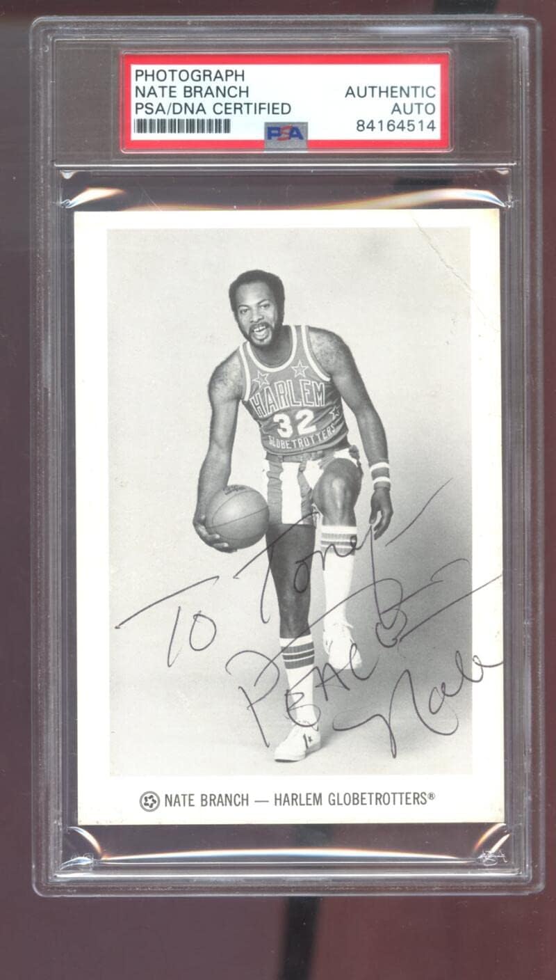 Nate Branch Signed Autographed Autograph Auto PSA PSA/DNA COA Basketball Photograph Photo Harlem Globetrotters To Tony Peace