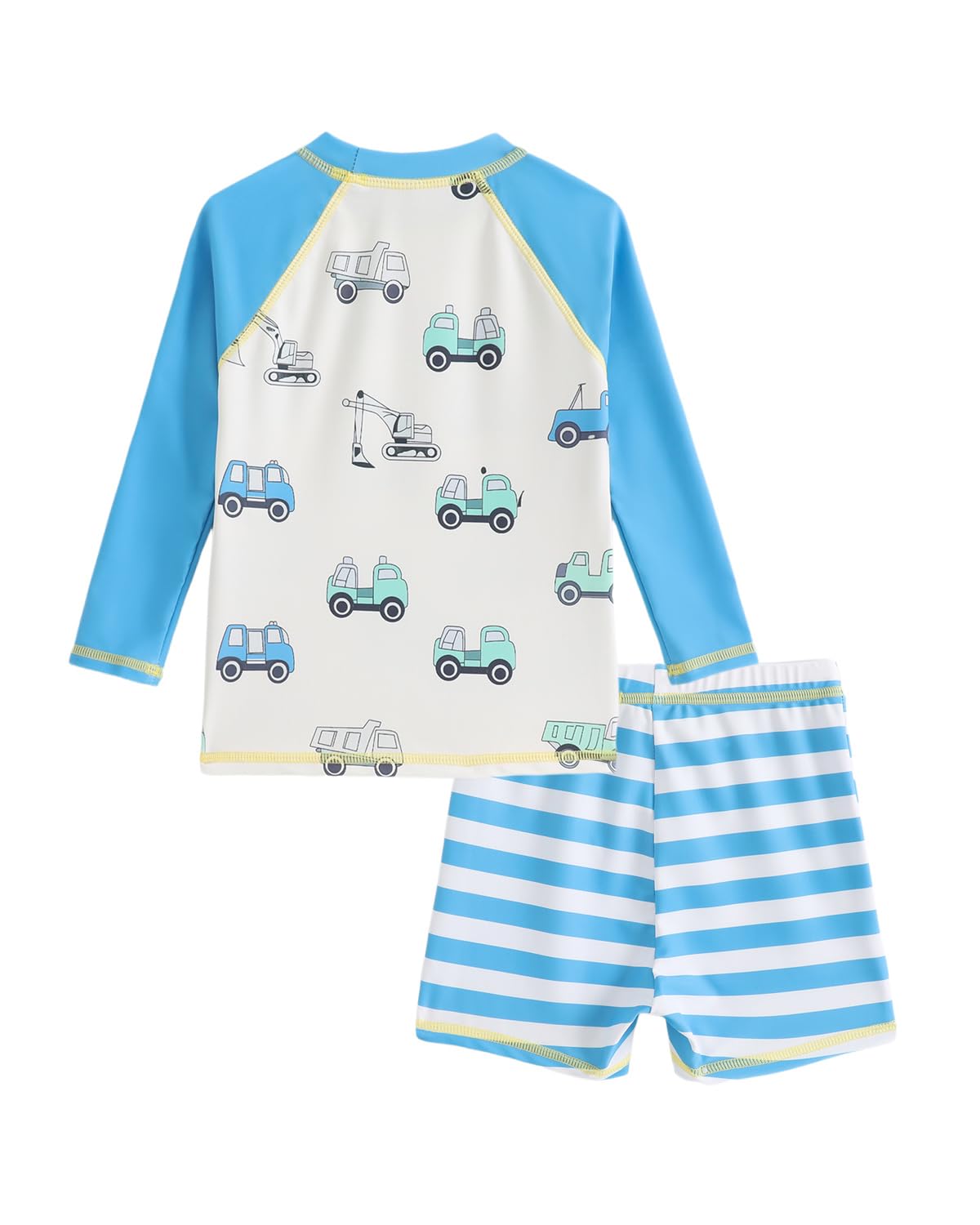 FishingDino UV Badebekleidung Junge Set Gr 86-116, Langarm Schwimmanzug Kleinkind UPF 50+, Zweiteilig Badeshirt UV Kinder mit Badeshorts Jungen Badeanzug Baby