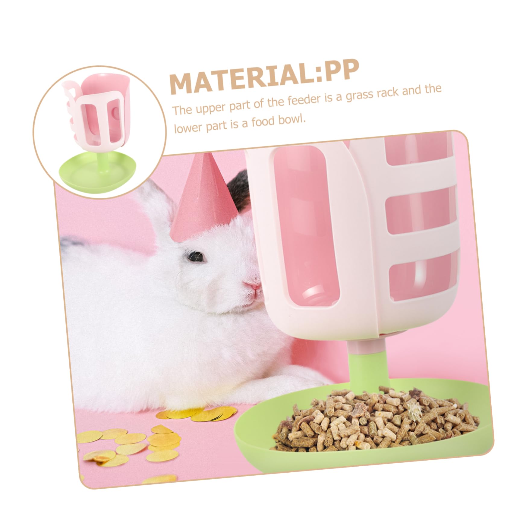 SUPVOX Dispensador De Comida para Conejos Estante Tulipán Soporte Colgante Comedero Tazón para Alfalfa y Hierbas
