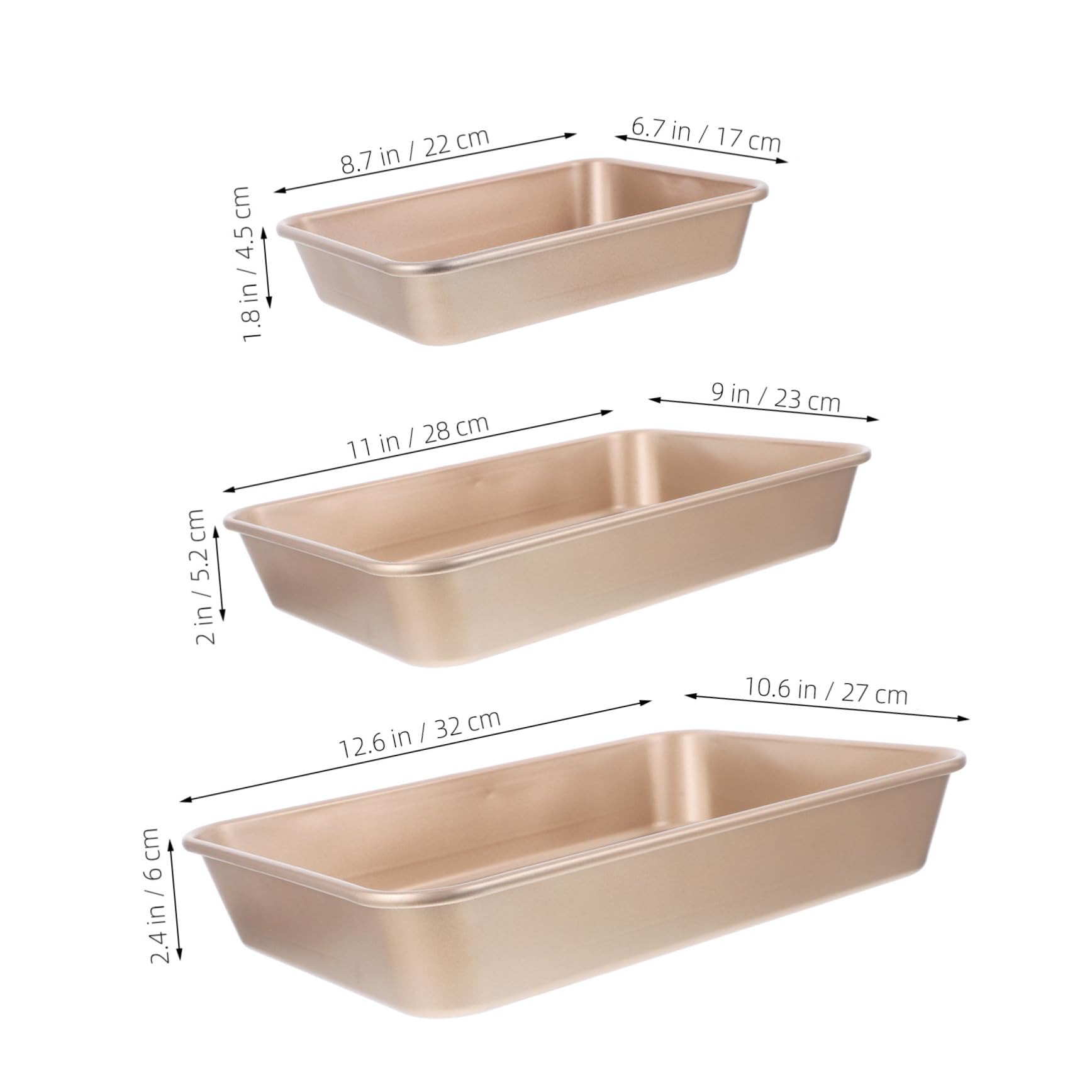 Ciieeo 3pcs Nonstick Baking Pans Deep Lasagna Pan for Oven Bakeware Heavy Duty Sheet for Cakes Brownies Casseroles and Bread Baking