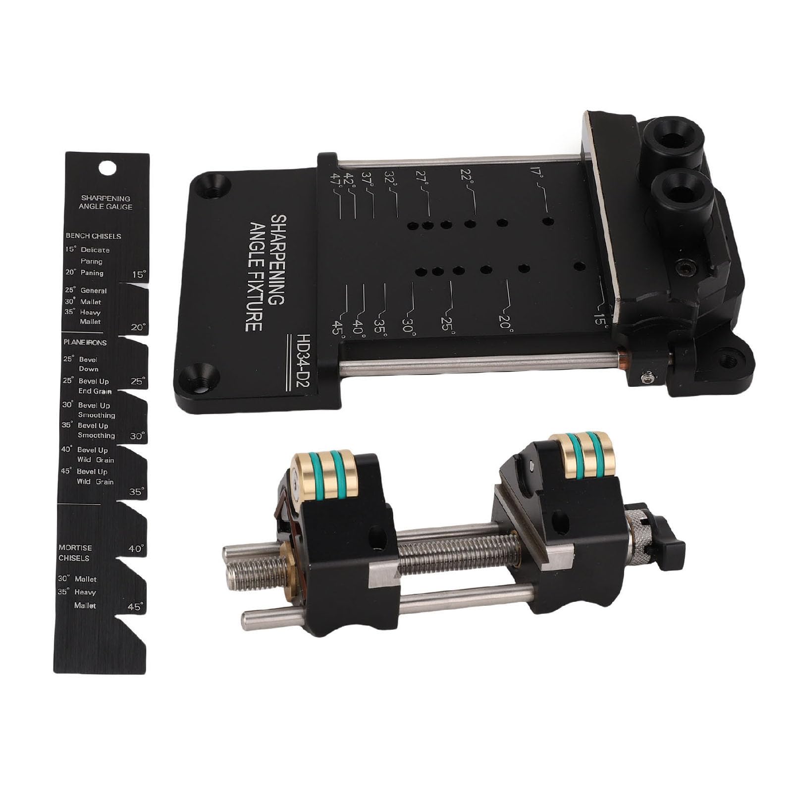 KIMISS Kit de Plantilla para Afilar Cinceles, Afilador de Carpintería para Aviones, Accesorio de ángulo Ajustable para Cuchillas de 5/32" a 3", Herramienta de Precisión