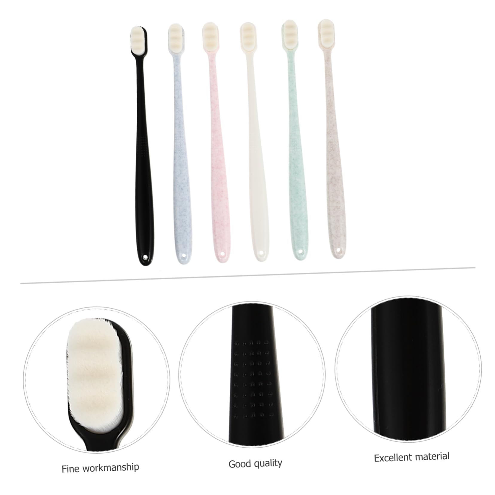 Beavorty 3 Set Di Mini Spazzolini Manuali Per Adulti Spazzolini Con Puntini in Rilievo Per La Pulizia Della Lingua Set Di Spazzolini Da Viaggio Compatti 6 Pezzi*3